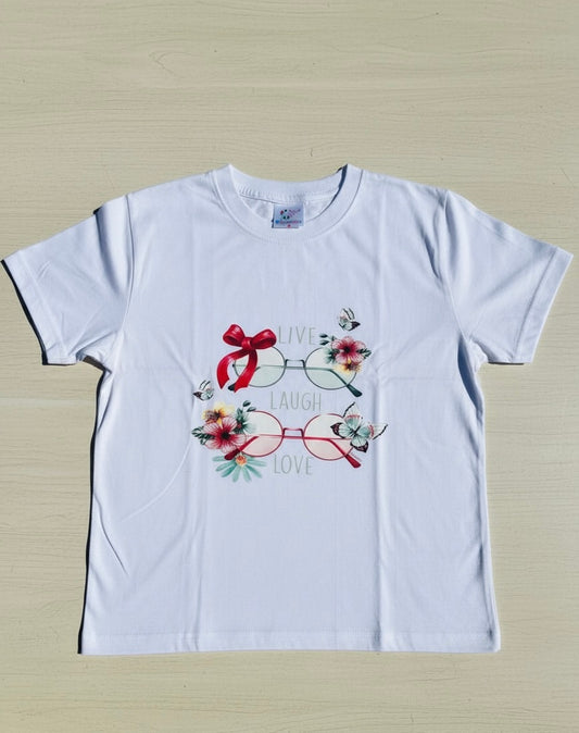 Live Laugh Love Glasses Graphic Tee
